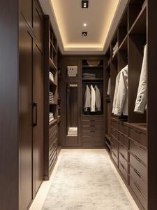 Balom Dressing Moderne Haut de Gamme en <span class=keywords><strong>Bois</strong></span> Foncé avec Portes Coulissantes et Aménagement Intérieur Personnalisable - Product Image 3