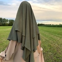 Ensemble Arabe Musulman Fantaisie Malaisie Voiles pour Hijab Dames Niqab Islamique Dubai Style Design Khimar Set Complet
