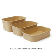 Boîte alimentaire rectangulaire en papier kraft personnalisée avec logo OEM, 500ml, 750ml, 1000ml, 1100ml, jetable, pour salades et repas à emporter