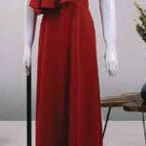 Vestido de Fiesta Largo Transparente Personalizado para Mujer, Color Sólido, con Mangas Largas Abullonadas y Cinturón, Estilo Kaftan, de Poliéster - Product Image 4