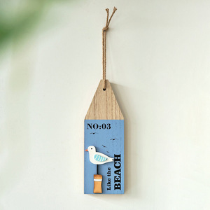 Boya de Madera Decorativa para Pared, Decoración del Hogar con Forma Irregular, Colgante de Pez Flotante en Azul Claro y Blanco - Product Image 3