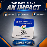 Kartu Ulasan NFC Akrilik Kustom 13.56MHz Kartu Tap Rating Google Anti Gores