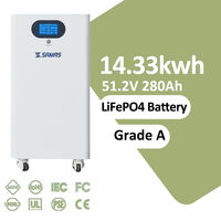 SAMAS - Paquete de Baterías Divididas LiFePO4 de 51.2V, 8-20kWh, Sistema de Almacenamiento de Energía Doméstico Híbrido, Grado A, BMS Inteligente, Comunicación CAN
