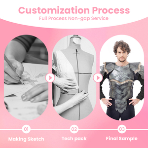 중세 행사용 퍼 트림 및 엠보싱 디테일이 있는 남성용 기사 갑옷 조끼 - Product Image 2