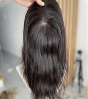 Topper de cheveux noirs de 12 pouces 6x6 Mono Base séparation gratuite poids léger 100% densité Premium véritable pince à cheveux humains dans les Toppers pour les femmes