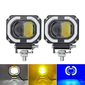 ไฟสปอร์ตไลท์ LED Xtx 4 นิ้ว 30W ทรงสี่เหลี่ยม สีฟ้า พร้อมไฟ Angle Eyes สำหรับรถยนต์ รถจักรยานยนต์ เลนส์สามสี ความสว่างสูงพิเศษ 20000LM 12V - Product Image 1