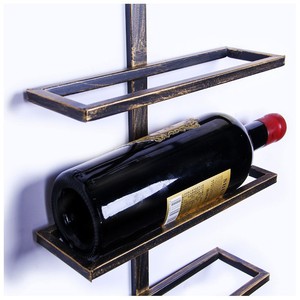 European Retro Wrought Iron Wine <b>Rack</b> 10 19 Bottle <b>Wall</b> Mount Display Industrial Style Decorative <b>Storage</b> - Product Image 5