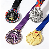 Médaille sportive sur mesure en alliage de zinc plaqué or, avec relief 3D et émail, pour haltérophilie, soulevé de terre, natation, danse classique