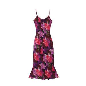 Vestido de noche Runqi morado con estampado floral, corte sirena, cuello corazón, talla grande, cómodo, novedad de primavera - Product Image 5