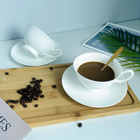 Ensemble de tasses à cappuccino et de thé en céramique blanches élégantes, style sobre, pour cadeaux promotionnels, entreprises, vendeurs