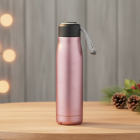 Bouteille isotherme intelligente de 500 ml en acier inoxydable à double paroi avec isolation thermique et corde