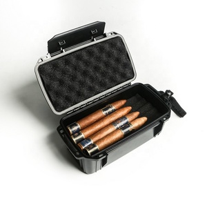 OEM Custom Logo 5 ct Plastic Cigar Box Travel Humidor Cabinet For Cigar