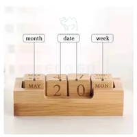 2025 bloc de bois chaud calendrier Cube carré bureau calendrier Base décoratif Art déco Design personnalisable couleur