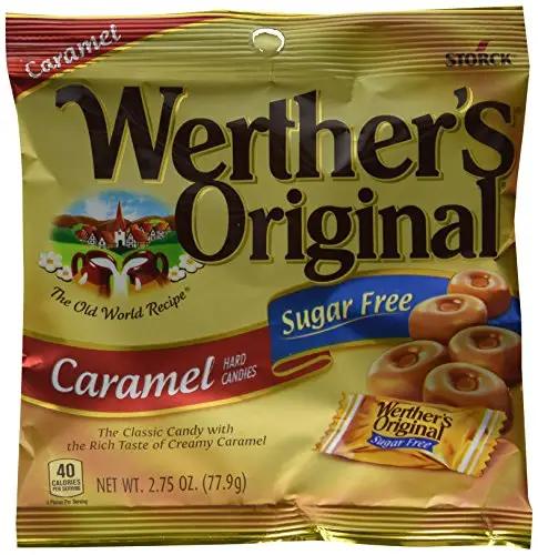 Werther-caramelos duros originales, sin azúcar de caramelo, 2,75 onzas (1 bolsa)