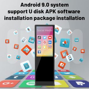 Android trong nhà tương tác màn hình cảm ứng LCD quảng cáo hiển thị tầng thường vụ kiosk tự động phương tiện truyền thông Máy nghe nhạc <span class=keywords><strong>IP65</strong></span> kỹ thuật số Totem màn hình - Product Image 4