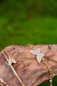 Juego de 5 Collares de Joyería Clásicos de Estilo Bohemio con Mariposas Abiertas, Chapados en Aleación de Plata - Product Image 6