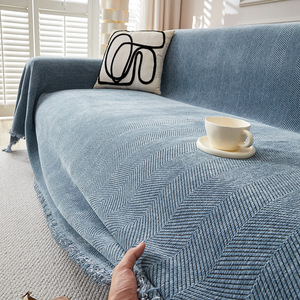 غطاء أريكة من قطعة واحدة من الشنيل بلون واحد بتصميم عصري بسيط - Product Image 5