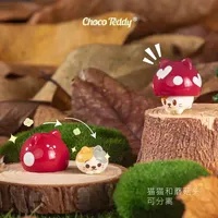 Série Mushroom Cat Blind Bag Q Figurine mignonne en peluche floquée, objet de collection, cadeau pour la décoration de bureau