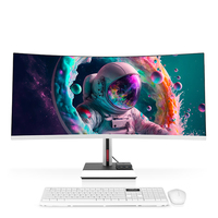 Ordinateur de bureau de jeu 24 27 pouces, processeur CPU, 16 Go de RAM, SSD 512 Go, alimentation, écran incurvé HD, tout-en-un, ordinateur de bureau de jeu