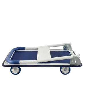 Chariot à plateforme pliable robuste avec roues silencieuses en PU, chariot à main en acier pour le transport <span class=keywords><strong>de</strong></span> marchandises en intérieur et en extérieur - Product Image 1