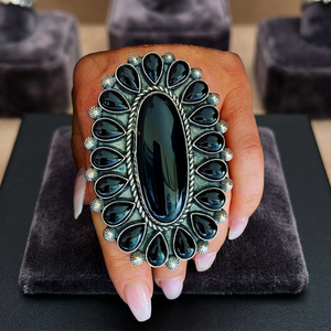Stylish <b>Black</b> Onyx Bezel Setting 925 Solid Sterling <b>Silver</b> <b>Ring</b> Natural Gemstone Statement Jewelry for Wedding & Anniversary - Product Image 3