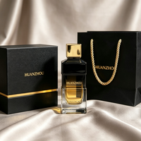 Flacon de parfum en verre carré plat de haute qualité, nouveau design, vide, 30 ml, 50 ml, 100 ml, avec pulvérisateur à sertir, boîte et couvercle personnalisés