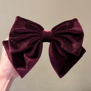 Barrette à cheveux élégante en velours surdimensionné avec nœud, 16 cm, pour bal de promo et décoration de fête - Product Image 2