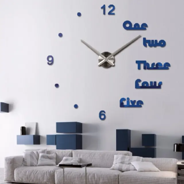 البلاستيك ديكور المنزل 3d ساعة لاصقة رخيصة ساعات الحائط مع سعر عظيم