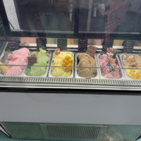 Vitrine réfrigérée pour crème glacée, réfrigérateur commercial, machine à fabriquer de la crème glacée dure, machine à gelato pour les entreprises, prix