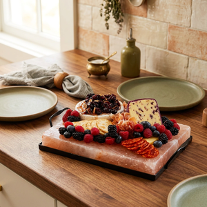 Wholesale New Natural Shape Refined Solid Himalayan Salt Cooking Slab Plates Eco-Friendly Carved <b>BBQ</b> Grill <b>Rack</b> Tray OEM Service - Product Image 1