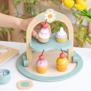 Set da tè in <span class=keywords><strong>legno</strong></span> per Dessert e pomeriggio giocattoli da gioco per genitori e <span class=keywords><strong>bambini</strong></span> giocattoli <span class=keywords><strong>Montessori</strong></span> per giochi per <span class=keywords><strong>bambini</strong></span> - Product Image 6