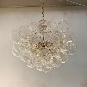 Американский Современный ручной выдувной шар стеклянный шар Подвесная лампа Роскошная стальная Люстра для ресторана в помещении столовая гостиная - Product Image 6