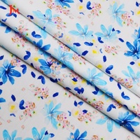 Rouleau de tissu en coton taffetas 100% biologique, doux, respirant, tissé, à faible MOQ, imprimé numériquement à motifs floraux, pour vêtements de mode