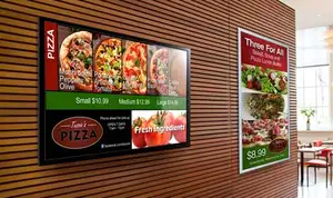 شنت الجدار داخلي مصعد مركز للتسوق مطعم LCD تعمل باللمس مشغِّل إعلانات على الشاشة عرض القائمة الروبوت الرقمية لافتات