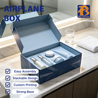 Boîte d'expédition pliable en carton ondulé personnalisée, type boîte d'avion, pour l'emballage de produits de marque e-commerce et de vente au détail