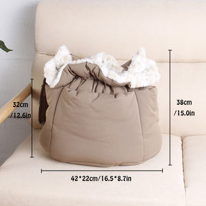 Tas ransel hewan peliharaan portabel, tas dada kucing dan anak anjing hangat lembut dengan penutup sabuk untuk perjalanan, tas ransel hewan peliharaan portabel luar ruangan modis - Product Image 2