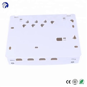 Boîtier terminal fibre optique FTTH-104B 4 ports en ABS avec adaptateurs SC/FC, blanc, montage mural, conforme aux normes télécoms, certifié ISO9001 - Product Image 4