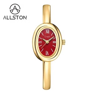 Montre Femme 2026 Virtue Simple et Tendance, Étanche, Boîtier en Alliage Doré, Petit Cadran Ovale, Chiffres Romains - Product Image 1