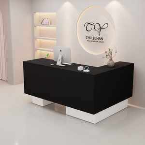 Comptoir de réception moderne blanc, console de caisse vernie pour salle d'exposition d'entreprise, magasin de détail - Product Image 3