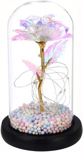 Tube en verre thème amour, Rose éternelle, décoration pour la fête des mères, couvercle en verre, fleur préservée, livraison directe, <span class=keywords><strong>2021</strong></span> - Product Image 5