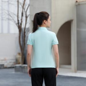 เสื้อกอล์ฟผู้ชาย/ผู้หญิง แขนสั้น กระดุมหน้า สีพื้น ผ้าถักคุณภาพสูง ไนลอน โพลีเอสเตอร์ สแปนเด็กซ์ ไม่เป็นขุย - Product Image 6