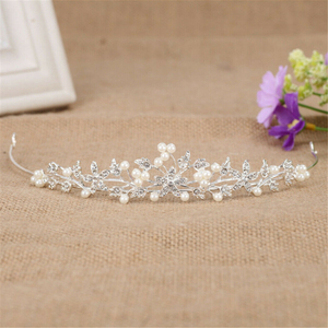 <span class=keywords><strong>Diadème</strong></span> de mariage en cristal transparent, bandeau de cheveux perlé, fleur, bal de promo, bandeau de cheveux de mariée, perle, coiffe de mariée pour femmes, bijoux de cheveux - Product Image 2
