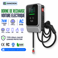 Borne de Recharge pour Voiture Électrique, Chargeur Mural Monophasé 7kW AC Type 2 EVSE, Station de Recharge Rapide pour Véhicule Électrique