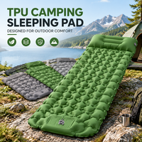 Coussin de couchage gonflable en TPU, coussin enduit de nylon 40D, éponge à haute résilience 30D, léger et portable pour le camping et la randonnée