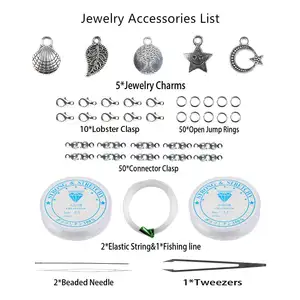 Venta al por mayor de 2mm caja de cuentas de semillas de cristal Set alfabeto letra encanto cuentas pulsera anillos Diy accesorios artesanía Kit para la fabricación de joyas