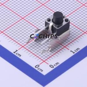 UK-B0209-2-G6-250 Tactile Switch Bent Lead Through Hole,6x6mm Switch Single Pole Single Throw Round Button 2.5N Right Angle - Product Image 1