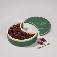 Ensemble d'emballages cadeaux sur mesure en forme de lune pour le Ramadan, boîte à dessert irrégulière en carton rigide de qualité supérieure avec étui