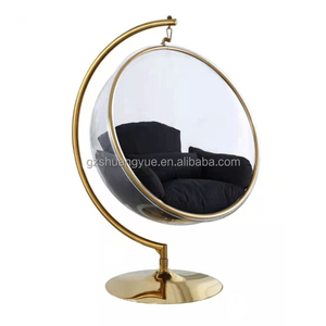 Metal modern patio swing chair gold acrylic plastic outdoor furniture