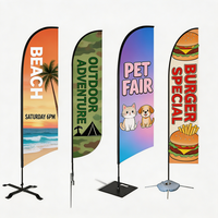 Nouveau produit, conception gratuite, publicité, impression recto-verso, mât de drapeau en aluminium et fibre de verre, drapeau de plage rectangulaire personnalisé
