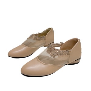 Zapatos Planos de Moda Transpirables con Pedrería y Punta Puntiaguda con Cremallera Trasera para Mujer, Elegantes Zapatos Planos de Tacón Bajo con Malla Calada para Otoño, Tallas Grandes - Product Image 5